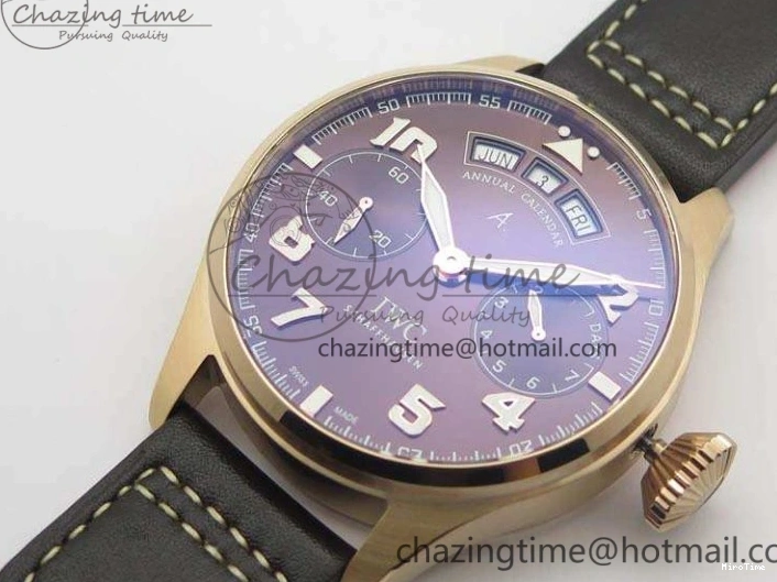 MIROTIME 0125 Popular Big Pilot Real PR IW502706 RG YLF 1:1 Best Edition Brown Dial On Calfskin Strap A 7223